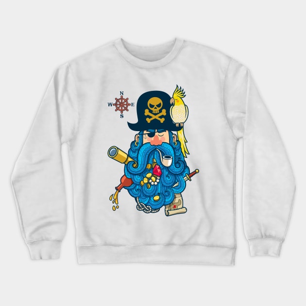 Pirate Portrait Crewneck Sweatshirt by Malchev